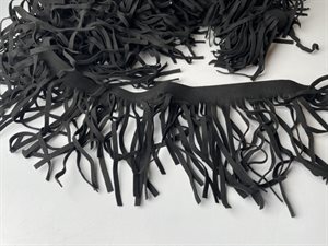 Frynser - sort og ruskind look, 13,5 cm